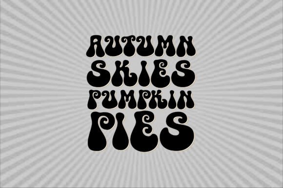 Autumn Skies Pumpkin Pies Retro SVG