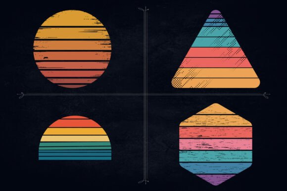 Geometric Shape Circle Retro SVG Design Review