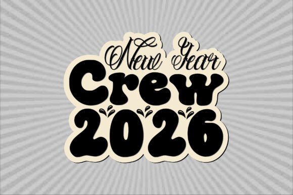 New Year Crew 2026 Retro SVG Design