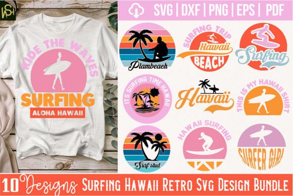 Surfing Hawaii Retro Svg Design Bundle Review
